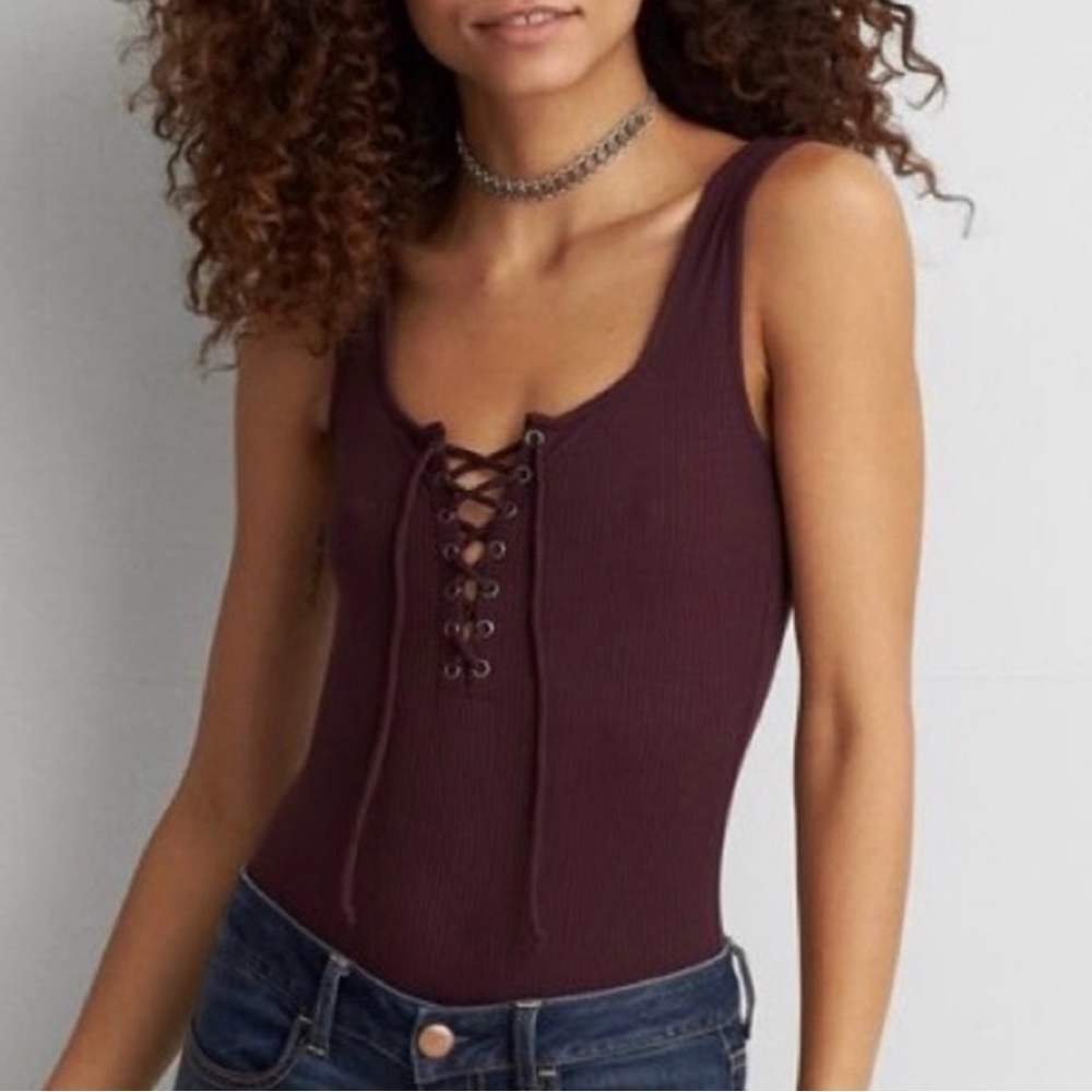 American Eagle Lace-Up Tank Bodysuit, Sz. S